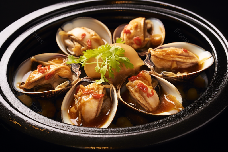 新鲜美味的油焖生蚝砂锅煲仔饭粤菜广东菜,高清,摄影图,摄影图片,图片大全,摄影图免费下载